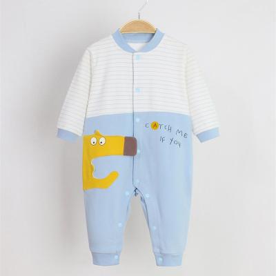 China Wholesale Cotton Overalls One Piece Unisex 100% Unisex Overalls Long Sleeve Chinese OEM Service Baby Romper for sale