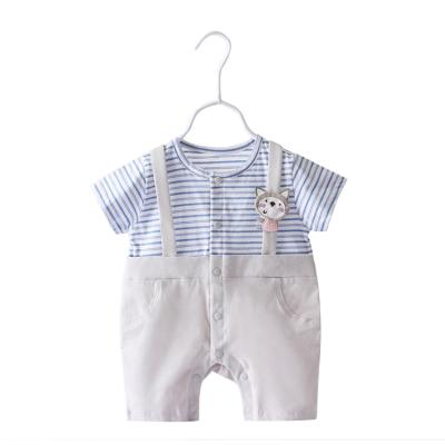 China 100% One-Piece Romper Loose Apricot Baby Girl Overalls Summer Newborn Sexy Short Cotton Rompers Wholesale for sale