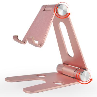 China FREE SAMPLE Desktop Stand Aluminum Folding Tablet and Cell Phone Stand for iPad with 2 Axis Adjustable for sale