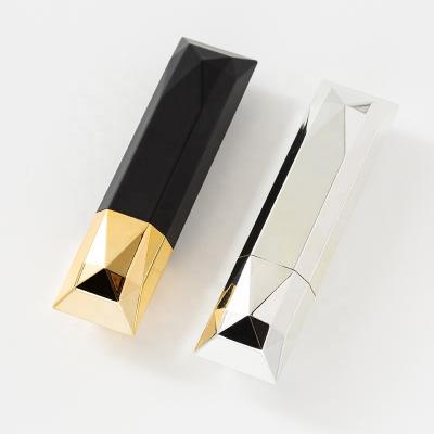 China Cosmetic Lipgloss Tube Containers Black Gold Silver Luxury Lipstick Container Empty Lipstick Tube With Logo And Custom Box for sale