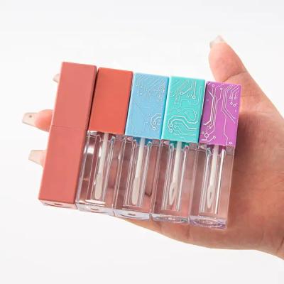 China Cosmetic Lipgloss Tube Containers 4ml Cute Short Square Lip Gloss Set Tube 2024 New Fashion Clear Empty Lip Gloss Container empty lip gloss container cute for sale