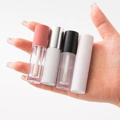 China Cosmetic Lipgloss Tube Containers 2.5ml PETG UV Matte Lip Gloss Wholesale Round Transparent Lip Gloss Tubes for Private Label Brand for sale