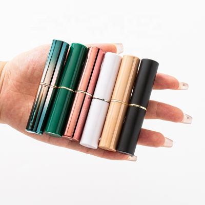 China Cosmetic Lipgloss Tube Containers Classic Cosmetic Packaging New Matte Empty Oblique Lipstick Tube Round Chapstick Lip Balm Container for sale