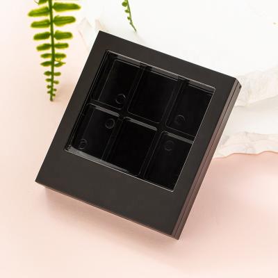 China Eyeshadow Palette Square OEM Plastic Eyeshadow Palette Empty Compact Blush Packaging with Window Cosmetic Packaging for sale