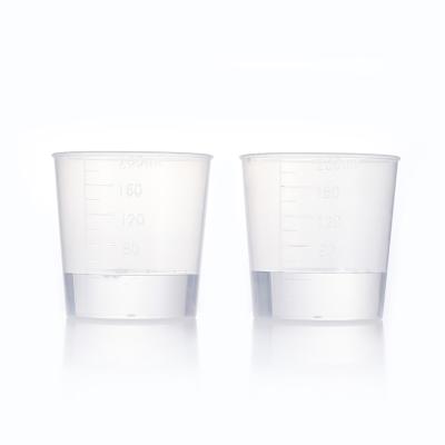 China Plastic Measuring Cup 200ml Viable Good Quality Clear Color Plastic Measuring Cup Milk Beaker for sale