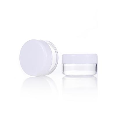 China Cosmetic Small Capacity White Cap Jar Round Shape Plastic Face Cream Jars for sale