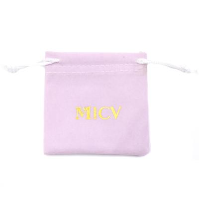 China ANTISTATIC custom logo velvet pouch and drawstring jewelry pouch for gift pouches for sale