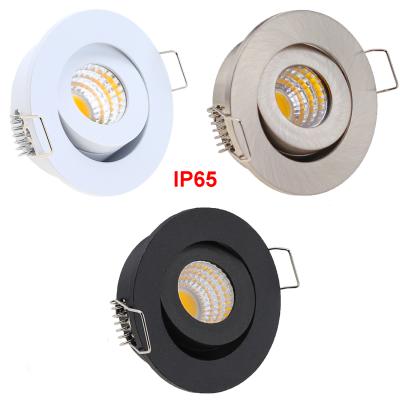 China Modern Rotating Eyeball LED Waterproof Anti-glare Light Embeded COB LED Downlight New Mini Spot IP65 3W 110V 220V for sale