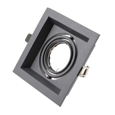 China LED Lamp Housing Embedded GU10 MR16 Fixtures Square Ceiling Downlight Frame Aluminum Die Casting Spot Light Fixture for sale