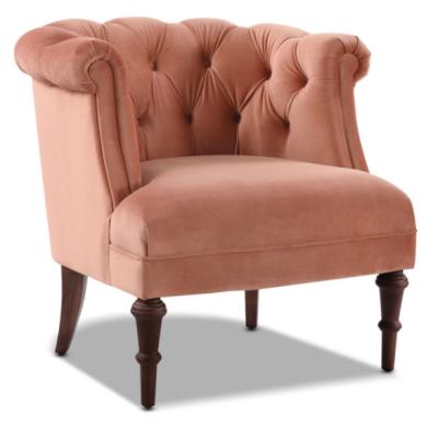 China Living Room Furniture Modular Sofa Chair Wood Leg Pink Velvet Armchair For Living Room for sale