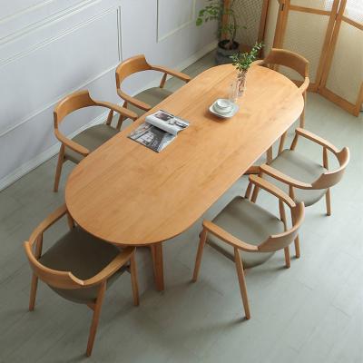 China Modern Solid Wood Oval Dining Table Dining Set (The Other) Factory Adjustable Nordic Dining Tables for sale