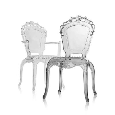 China (Other)Wholesale Adjustable Luxurious Clear Acrylic Ghost Chair With PC Resin Clear Transparent Stackable Acrylic Ghost Chair for sale