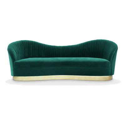 China Other Modern American Velvet Fabric Three-Seat Sofa With Metal Feet Living Room Sofa Hotel Apartment Sofa for sale