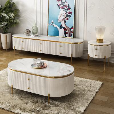 China (Other) Coffee Table Adjustable Marble Tea Table and TV Stand for sale