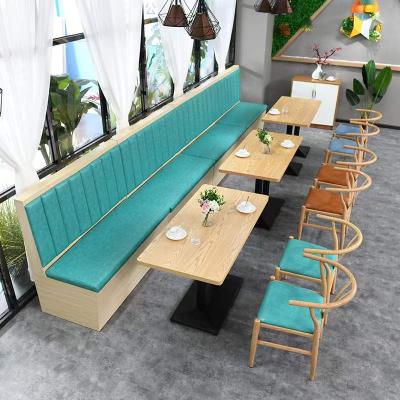 China Contemporary Custom Cafe Restaurant Booth Marble Dining Table Set Double Sofa Hotel Sofa Cafe Table Custom Restaurant Set for sale