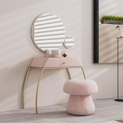 China European (Size)Adjustable Pink Table Sdresser Princess Bedroom Dressing Table With Mirror And Modern Stool Storage Dresser for sale