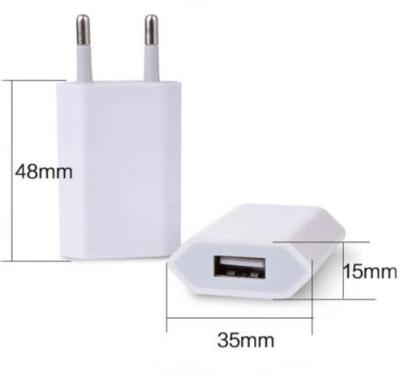 China Single Left Cell Phone USB Charger Mobile Phone Charging Power Adapter For Cell Phone EU Wall Charger Travel Adapter For Android Phone for sale