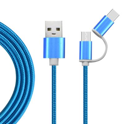 China 2 in 1USB Cable Tender Products Type Micro C 2 in 1 USB Cable for Mobile Phone Charger USB C Cable Android Cable for Android Phone for sale