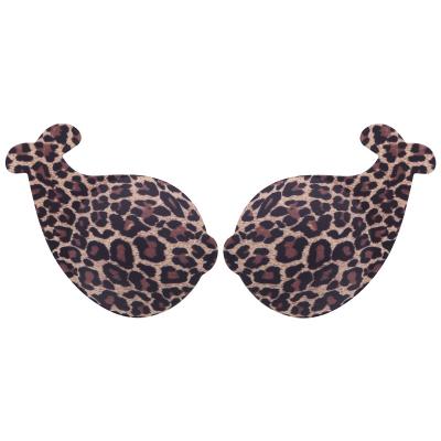 China 2022 Latest Fashion Ladies Silicone Rubber Invisible Leopard Printing Invisible Breathable Bra for sale