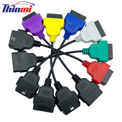 China Jeep Chrysler Dodge FIAT LANCIA Fiat ECU OBD2 Scan Adapter Connector Cable For 6 Color Cables (6 Pieces Set) for sale