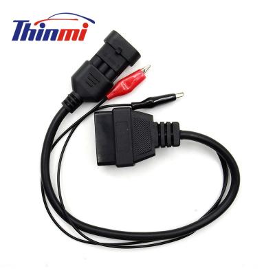 China All OBDII Protocol Vehicle Fiat 3 Pin To 16 Pin OBD2 Auto Connector Adapter Car Wire Obd Diagnostic Cable for sale