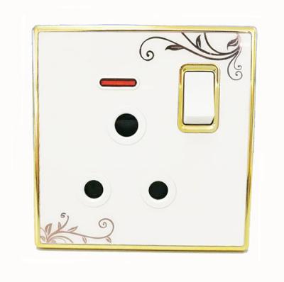 China British standard UK type 15A wall switch 1gang switch 3pin socket switch for sale