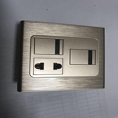 China Steel Panel Pakistan Style 16A 2=1 Wall Switch Socket 146*86MM for sale