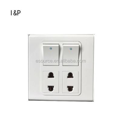 China wholesale factory price 2 gang switch and 2 gang electrical socket switches and socket outlet for sale