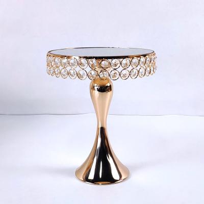 China Hot Selling Crystal Cake Stand Wedding Decoration Dessert Pastry Tray Cake Stand Large Crystal Cake Stand RR-BT35 for sale