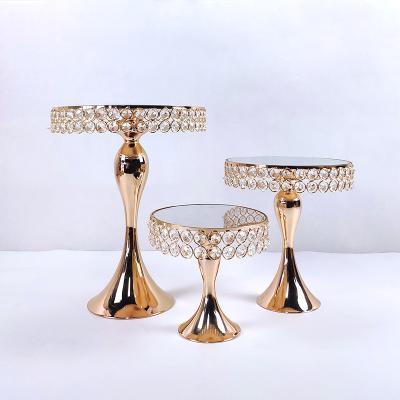 China Hot Selling Crystal Cake Tray Cake Stand Cake Stand For Wedding Kitchen Party Decoration RR-BT35 for sale