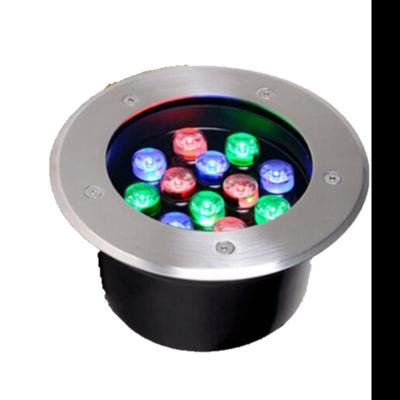 China Garden Round stainless steel surface covered outdoor waterproof lamp LED land buried light RGB color buried lamp for sale