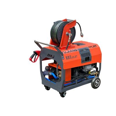 China Electric Ignition Start AMJ Hand Thrust Sewer Machine 200bar-40LPM Gasoline Sewer Injection Machine Pressure Sewer Cleaning Machine for sale