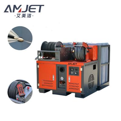 China Gasoline Jet Machine Sewer Cleaning Machine 72LP-200bar Vehicle Integrated Sewer Sewer Cleaning Machine AMJ Sewer Cleaning Sewer Machine for sale