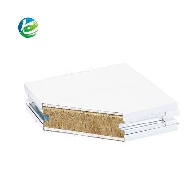 China Building Material Shops Price Board Clean Room Home Insulation Fireproof Rock Wool Sandwich Panel for sale