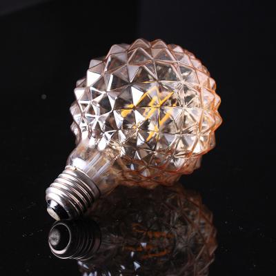 China XHL-LED G95 Decoration XHL-LED G95 Ice Drill Vintage E27 Light Bulb Antique Amber Pineapple Shape Lighting Retro Led Filament Bulb for sale