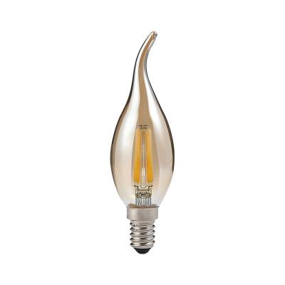 China Hot Sale Indoor Lighting Tungsten Wire Amber Glass Antique Lamp C35 40w 60w Edison Light Retro Tungsten Lamp for sale