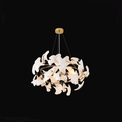 China Home Decor XHL-LED Lobby Mall LED Ginkgo Leaf Chandelier Hotel Light Modern Luxury Post Modern Style Pendant Lamp for sale