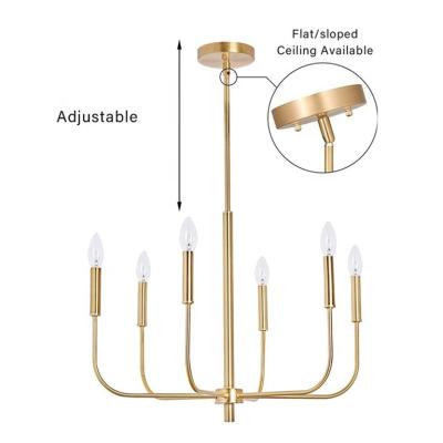 China Amazon Contemporary Hot Sale Candle Iron Chandelier With Black Finish Brass Gold For Kitchen Living Room for sale