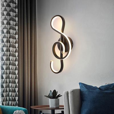 China Modern Decorative Living Room Bedroom LED Wall Light Black White Indoor Wall Lamps for sale