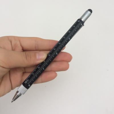 China Pen New Promotional 6 in 1 Tool Metal Pen Screwdriver Ruler Level Touch Screen Ballpoint Pen for sale