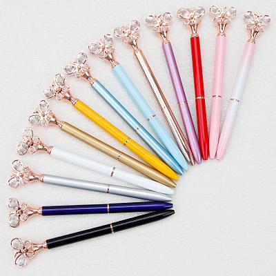 China office & School Pen Rose Gold Metal Promotional Gift Advertising Logo Custom Pen with Crystal Diamond Ballpoint Pen for sale