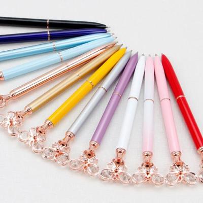 China office & Custom Butterfly Diamond Pen Crystal Pen Big Crystal Ballpoint Aluminum Metal Cheapest School Pen Gift for sale