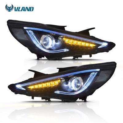 China Dual Interpretation VLAND LED Headlights Beam With Demon Eye GEN i45 Car Head Light Front Lamp For HYUNDAI Sonata 2011-2014 6th for sale