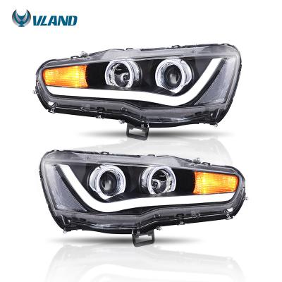 China Performance Headlight VLAND Manufacturer Factory Dual Beam Headlight Animation DRL Car Front Lamp For Mitsubishi 2010-2018 Head Light Lancer-ex for sale