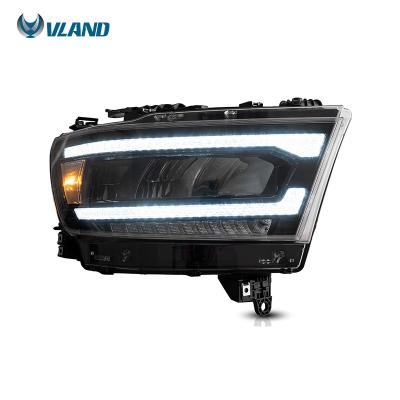 China 2019 Full LED Performance Car Headlights VLAND 5th Headlight Assembly Black Front Lamp For Dodge Ram 1500 Turn Signal 2020 2021 Sequential for sale