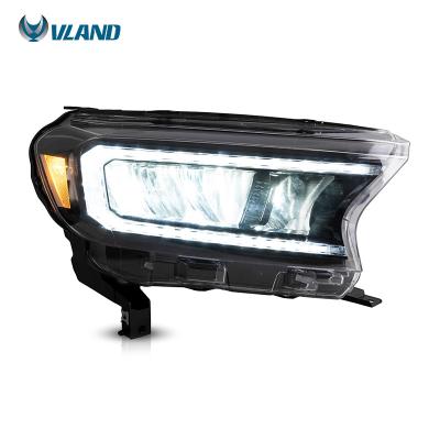 China Modificated 2015-2018 2019 2020 Version VLAND LED Headlights Car Head Light Front Lamp Assembly With Sequential Turn Signal For Ford Ranger T6 T7 for sale