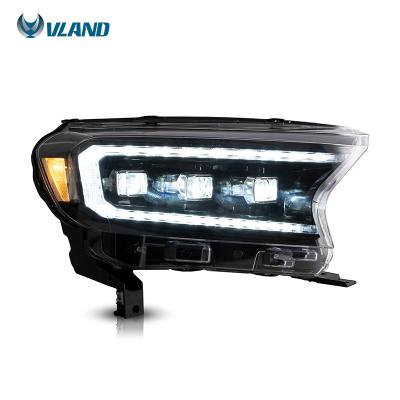 China VLAND Version Full LED Front Lamp Head Lights Assembly Modified 2015-2019 2020 With Dynamic Turn Signal For Ford Ranger T6 T7 for sale