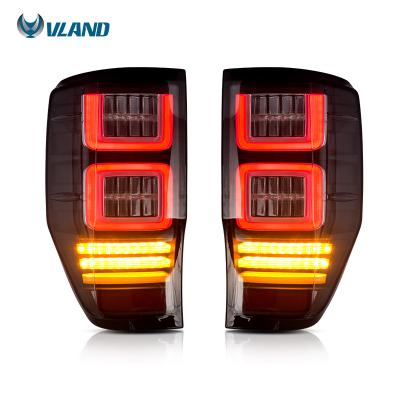 China 2012 ABS+PC VLAND LED Rear Taillights Tail Lamp Assembly 2012 Up Tail Light With Move Tuled For Ford Ranger T6 T7 for sale