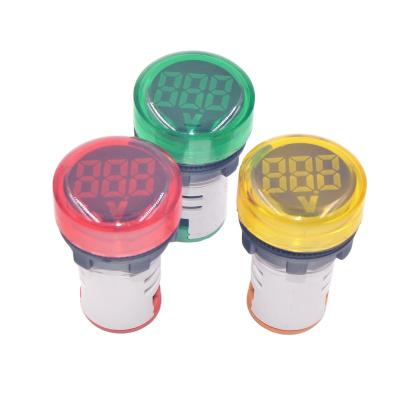 China Lighting Controller Voltage Indicator LED Light Red Yellow Round AC AC Voltage Meter Lighting for sale