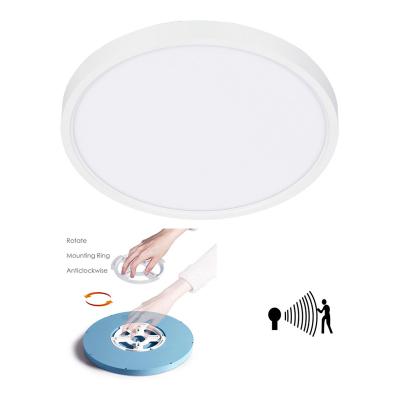 China Modern Indoor LED Ceiling Lamp 12W 18W Round Outdoor Mounted LED Ceiling Light with Microwave Motion Sensor for sale